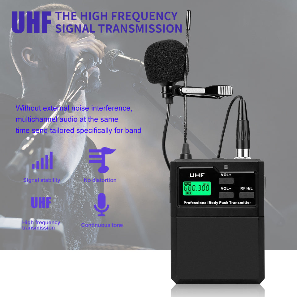 ERZHEN Ultra-High Frequency 8-Channel Dynamic Wireless Microphone System #AD4D