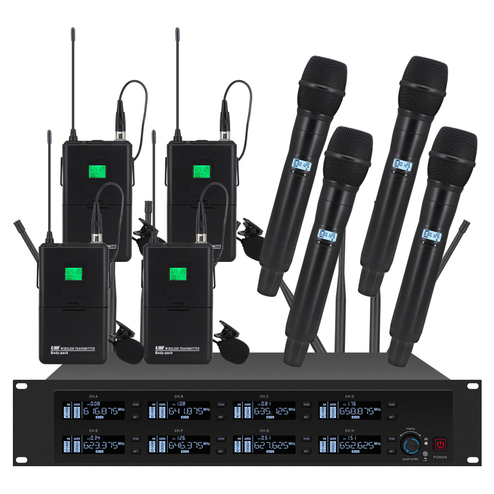 ERZHEN 8-Channel | Wireless Microphone | UHF Wireless Microphone #GT837