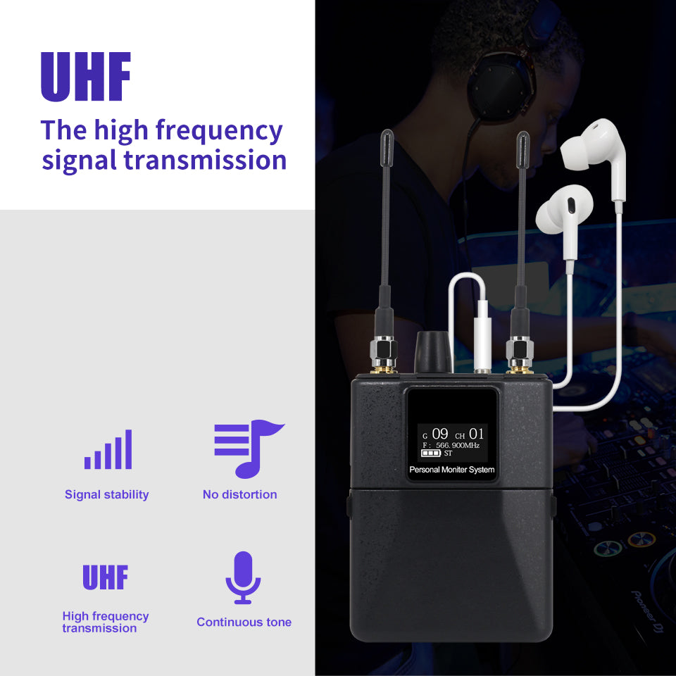 ERZHEN Wireless In-Ear Monitor System Headphone Monitoring #LKM300