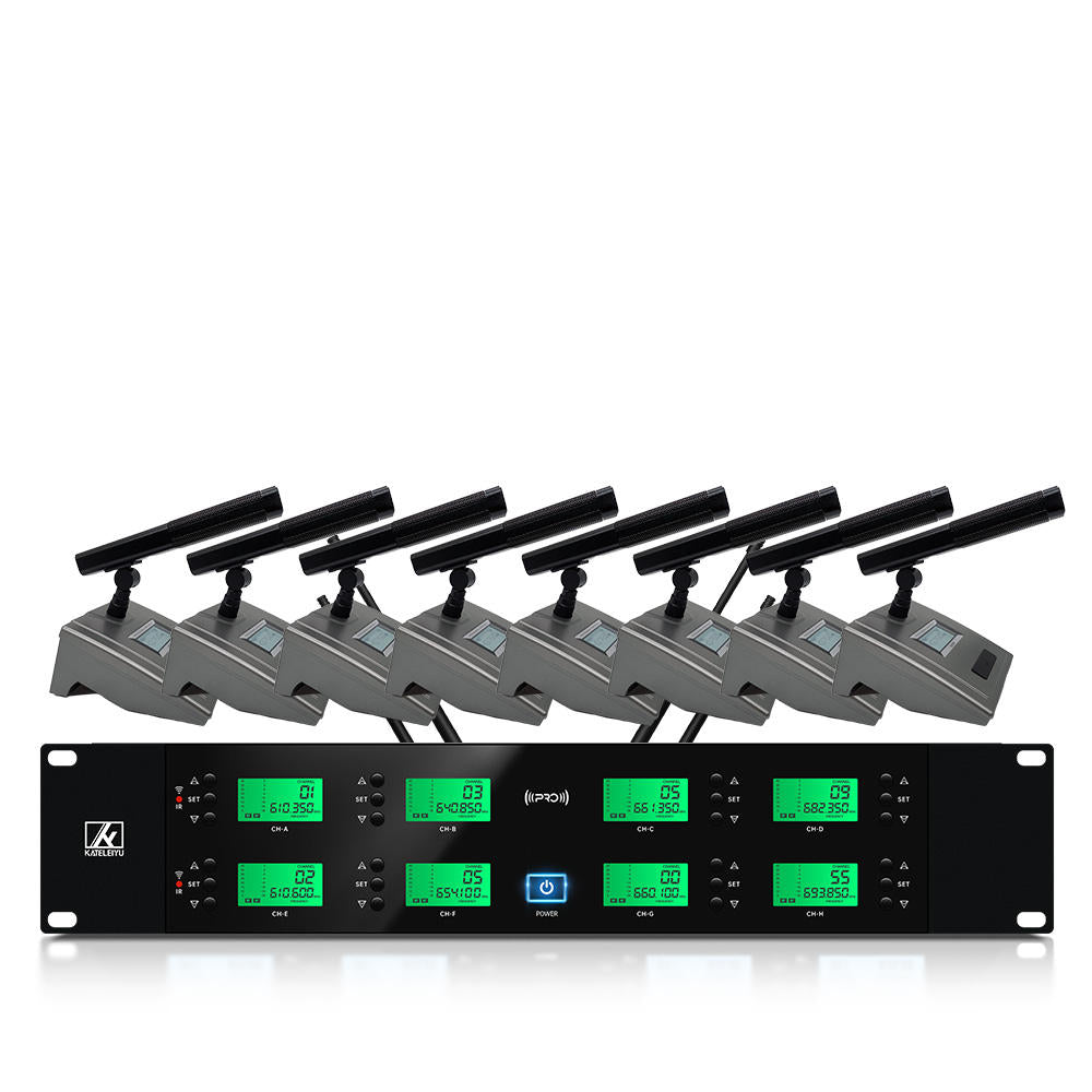 ERZHEN Wireless Conference System 4/8-Channel UHF Office Meeting Microphone #8000A