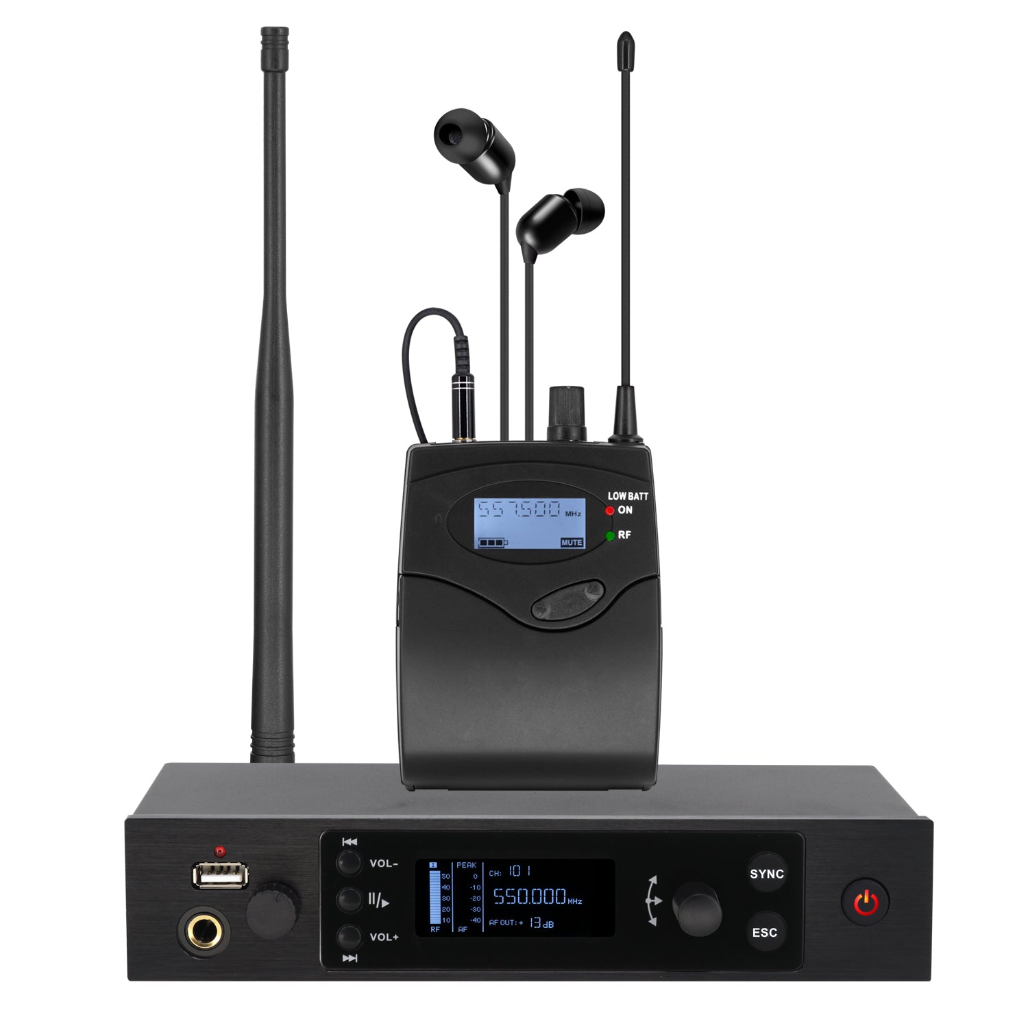 ERZHEN Wireless In-Ear Monitor System Headphone Monitoring #IEMG5-B