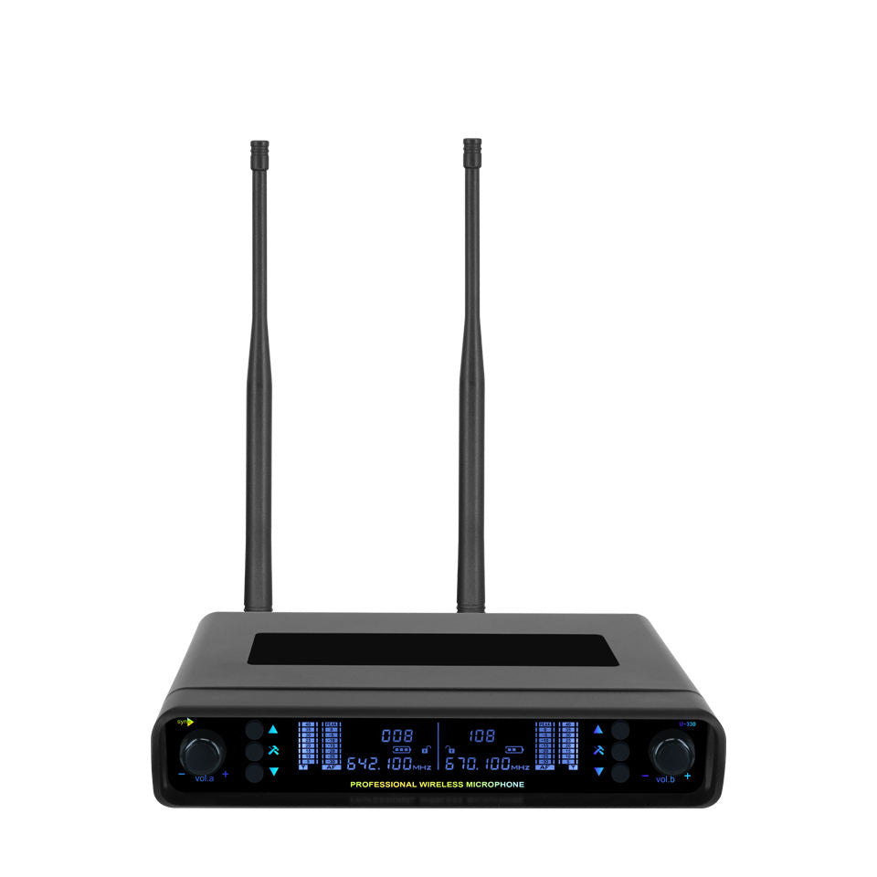 ERZHEN UHF High-end Dual Channel Wireless Microphone System #RT900
