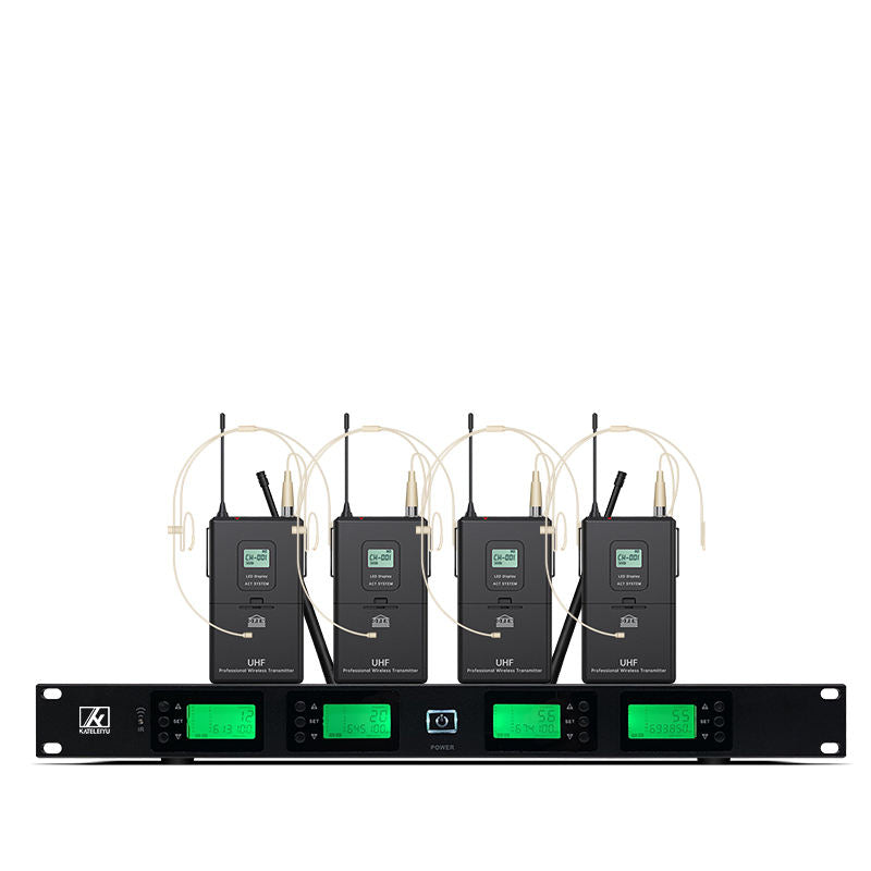 ERZHEN 4-Channel Ultra-High Frequency Wireless Microphone System For Karaoke #A4000