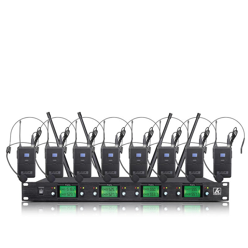 ERZHEN  8-Channel Wireless Microphone System | UHF Wireless Microphone #808