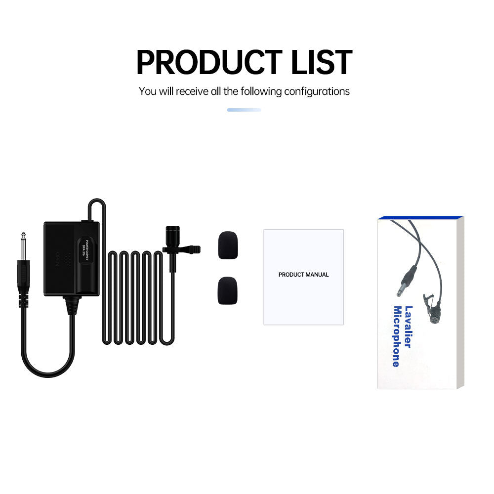 ERZHEN Wired Microphone Headset Lavalier Condenser Microphone #701