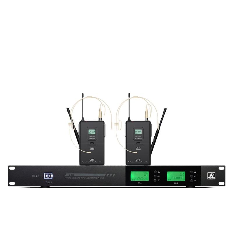 ERZHEN Dual Channel Microphone System Wireless Microphone Professional #U2000