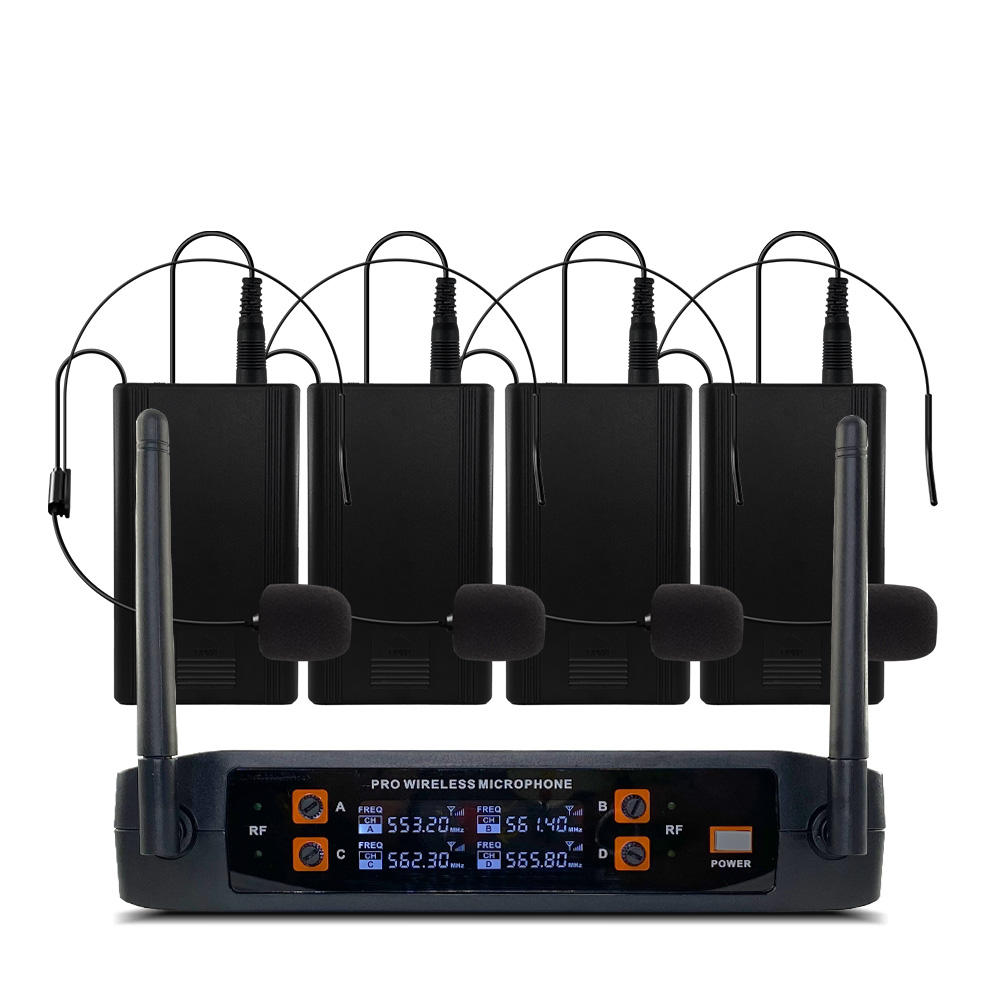 ERZHEN UHF 4-Channel Wireless Microphone System | Cordless Microphone #900