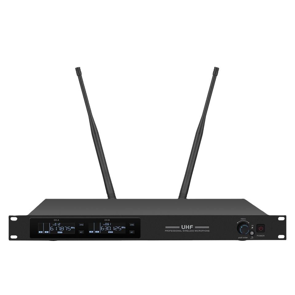 ERZHEN Ultra-High Frequency 2-Channel Wireless Microphone System #U250