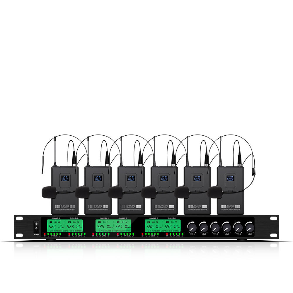 ERZHEN 6-Channel | Wireless Microphone System | UHF Wireless Microphone #600