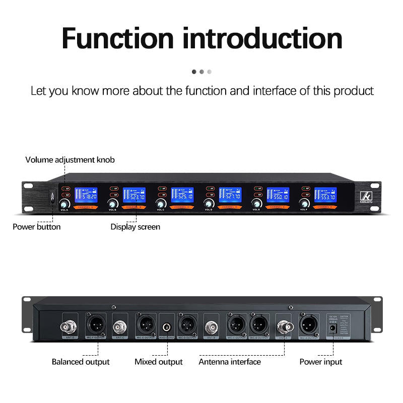 ERZHEN Wireless Conference System 6-Channel UHF Office Meeting Microphone #620