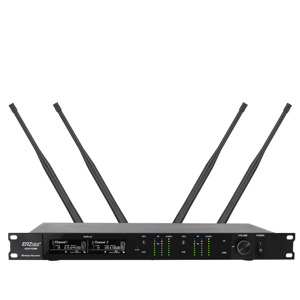 ERZHEN Ultra-High Frequency 8-Channel Dynamic Wireless Microphone System #AD4D