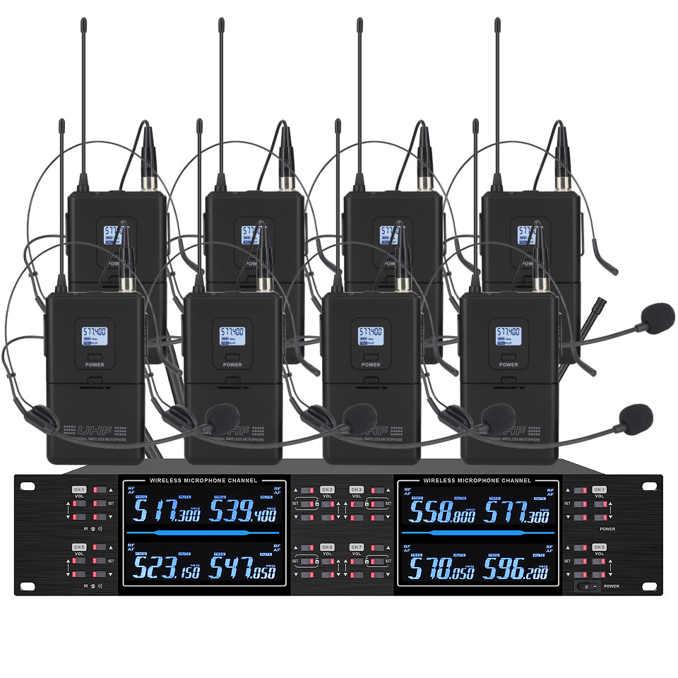 ERZHEN 8-Channel | Wireless Microphone | UHF Wireless Microphone #U8800