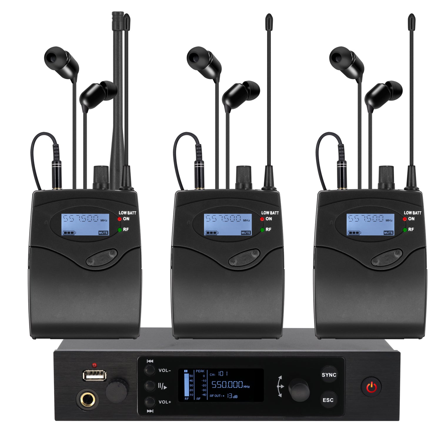 ERZHEN Wireless In-Ear Monitor System Headphone Monitoring #IEMG5-B