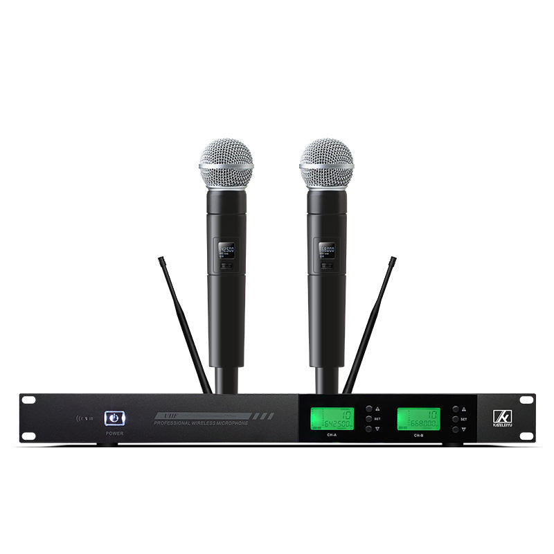 ERZHEN Dual Channel Microphone System Wireless Microphone Professional #U2000