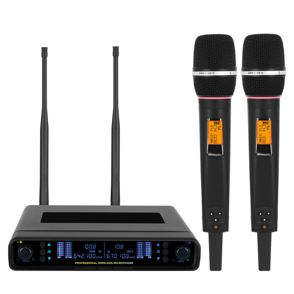 ERZHEN UHF High-end Dual Channel Wireless Microphone System #RT900