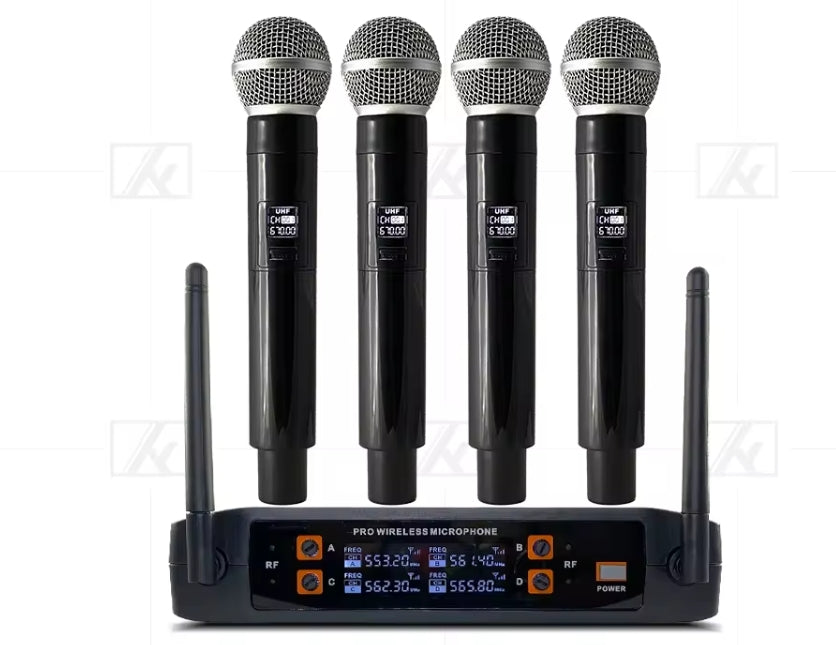 ERZHEN UHF 4-Channel Wireless Microphone System | Cordless Microphone #900