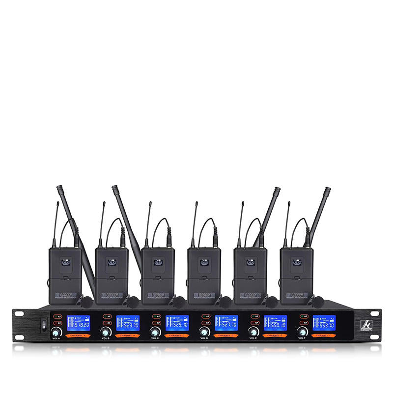 ERZHEN 6-Channel Wireless Microphone System | UHF Wireless Microphone #620