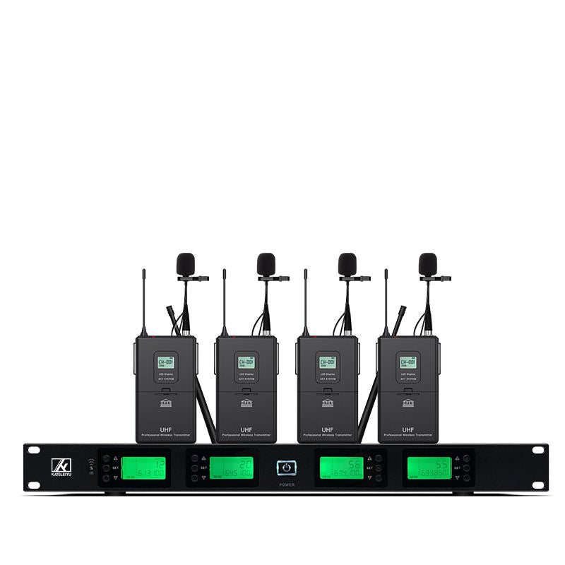 ERZHEN 4-Channel Ultra-High Frequency Wireless Microphone System For Karaoke #A4000