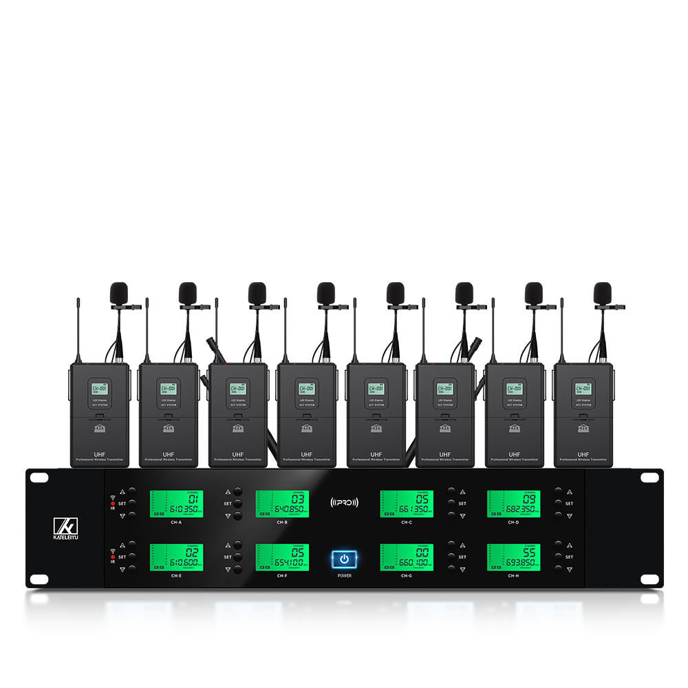 ERZHEN UHF 8-Channel Handheld Wireless Microphone System For Stage Bands #A8000