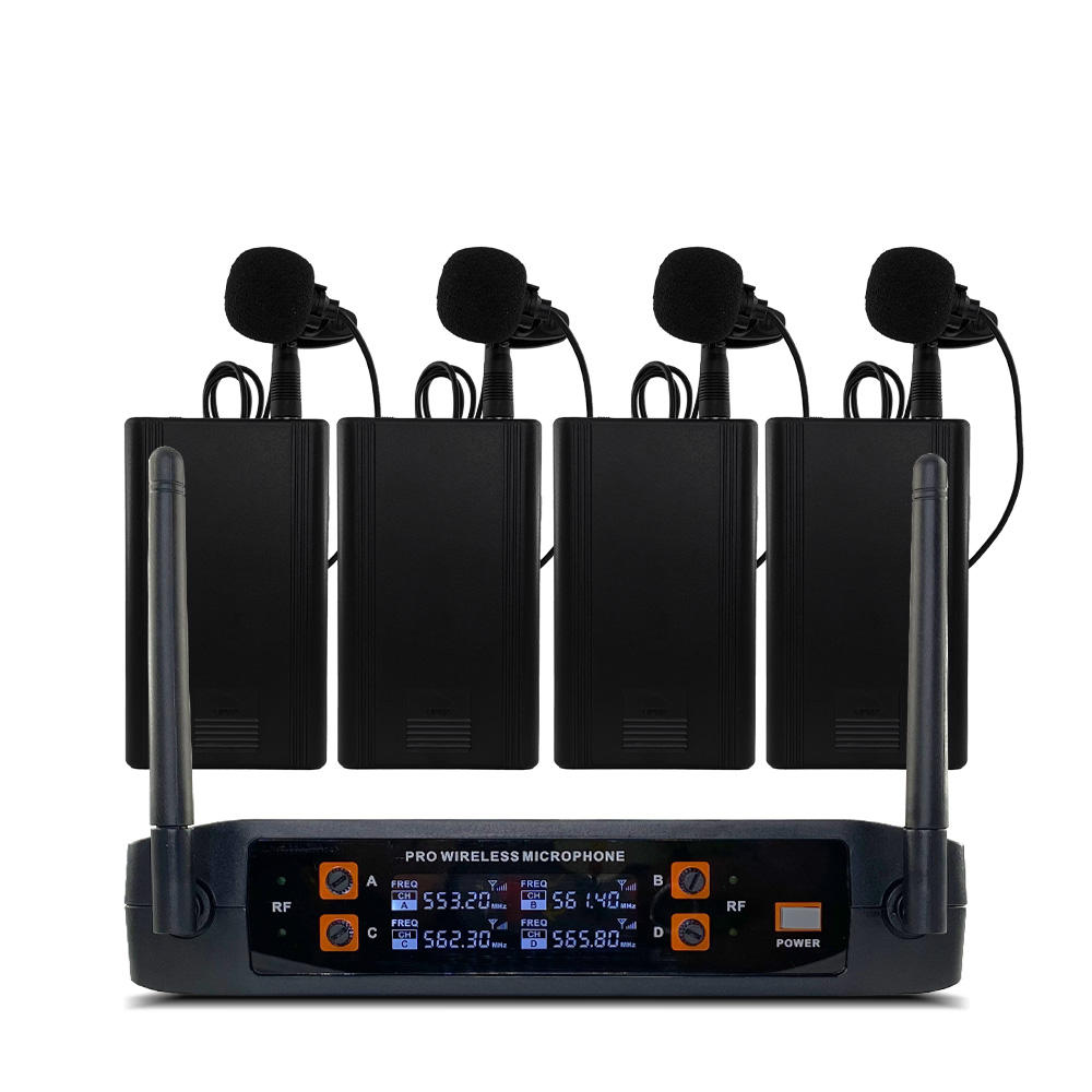 ERZHEN UHF 4-Channel Wireless Microphone System | Cordless Microphone #900