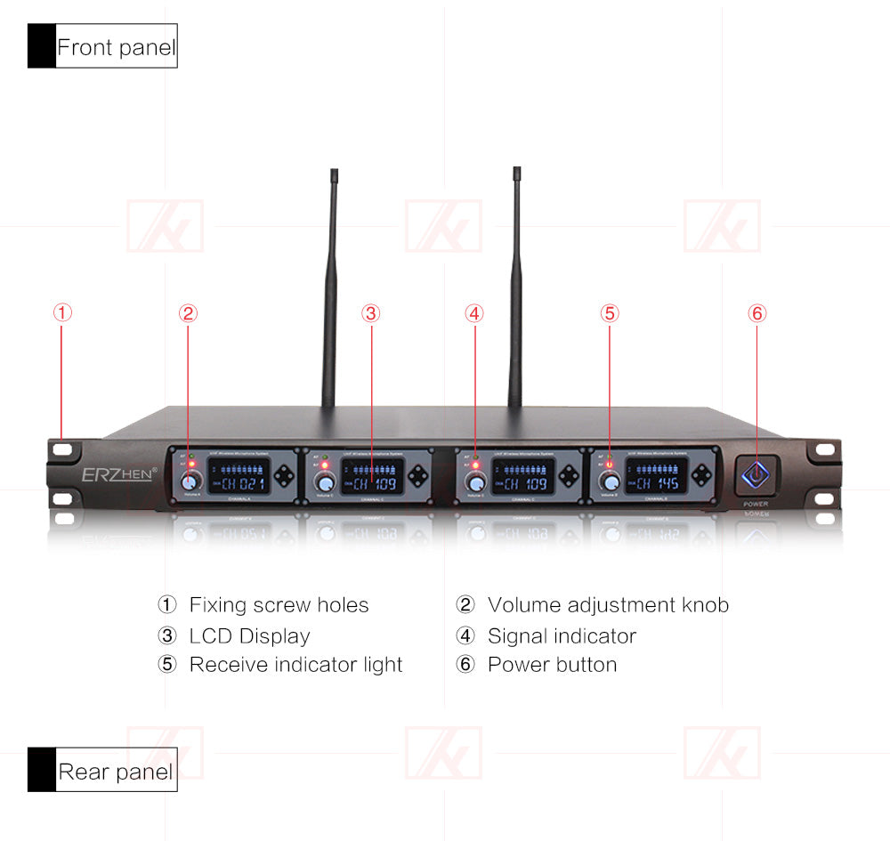 ERZHEN Wireless Microphones | Cordless Microphone | UHF Microphones #U4000